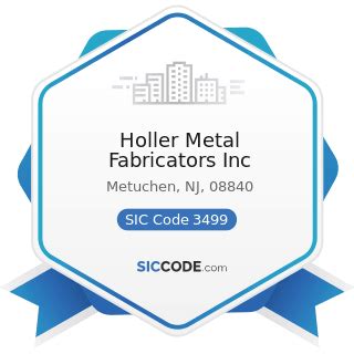 Holler Metal Fabricators Inc, 215 Liberty St, Metuchen, NJ